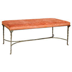 Gilt Metal Bench - style of Bagues