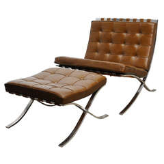 Vintage Mies van der Rohe "Barcelona"Chair and Ottoman
