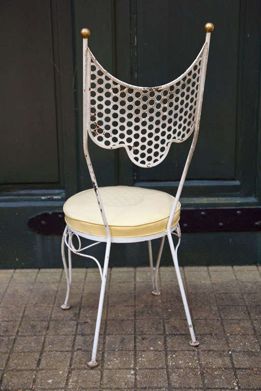 Set of 4 Salterini 1950's Circus Style Draped Metal Chairs 1