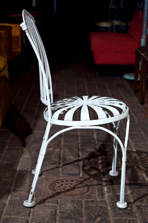 Vintage Set of Four Spring Chairs and Round Table 5