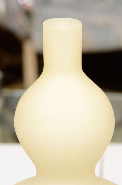 American Vase by Suzanne Charbonnet, Cream Frosted Color, Modern Art