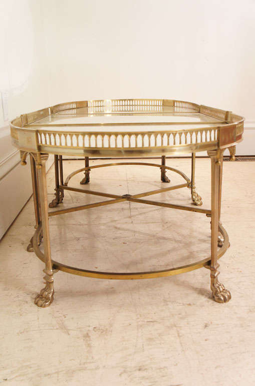 Galleried 3-Part Mirrored Bronze Low Table 3