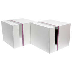Pair of White Modern End Tables