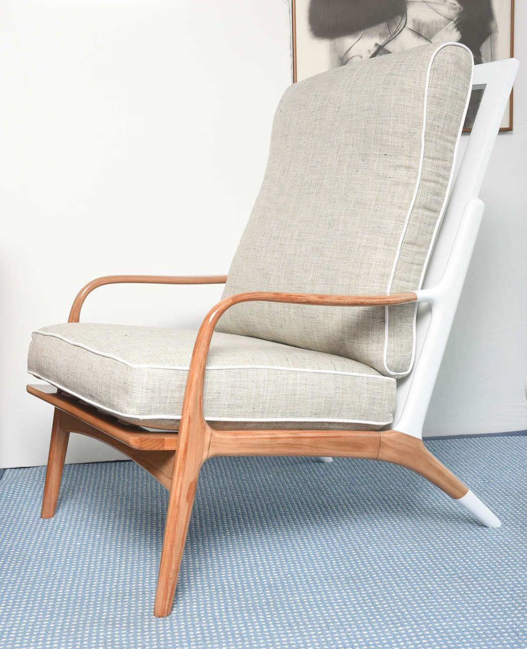 mid century wood lounge chair