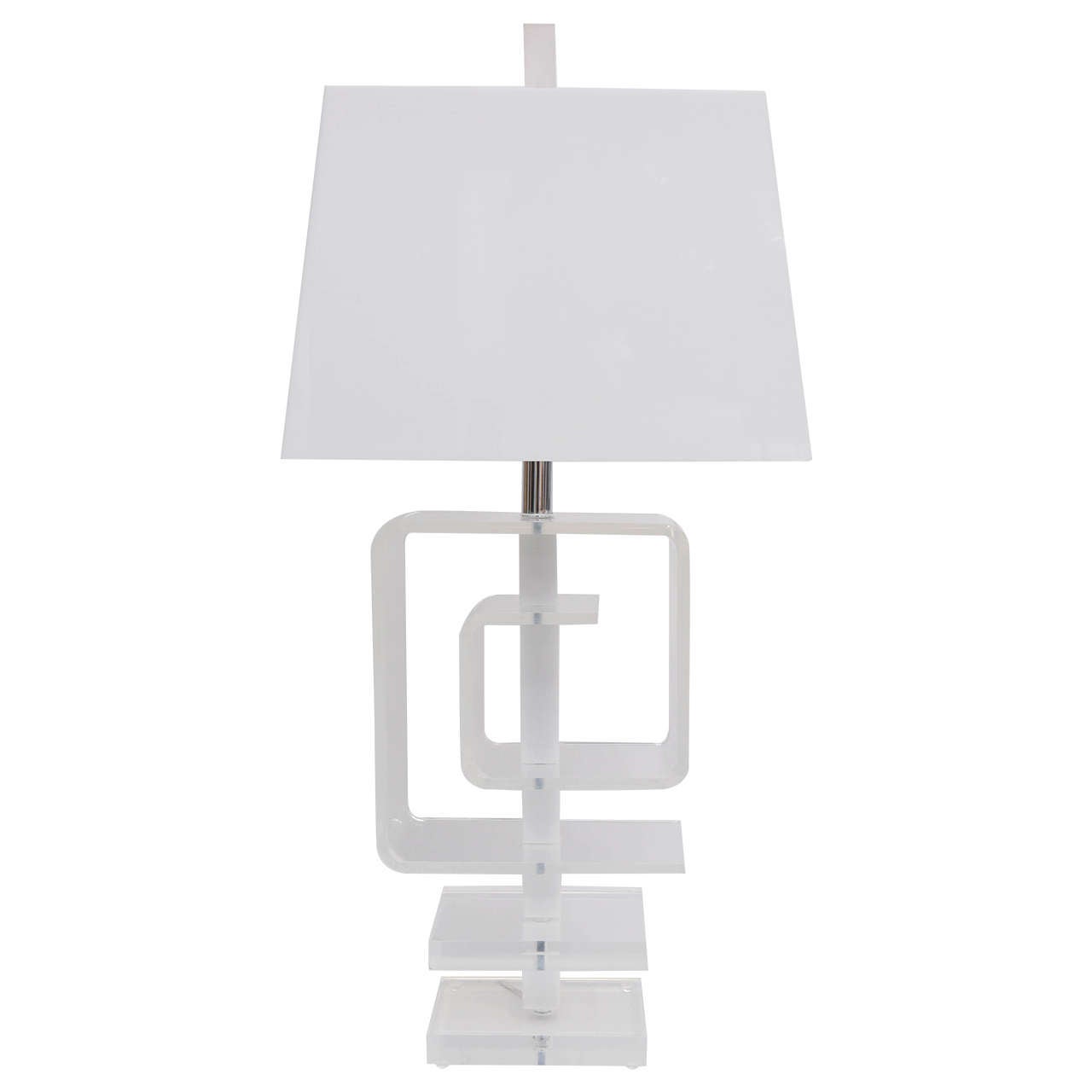 Sculptural Lucite Table Lamp For Sale