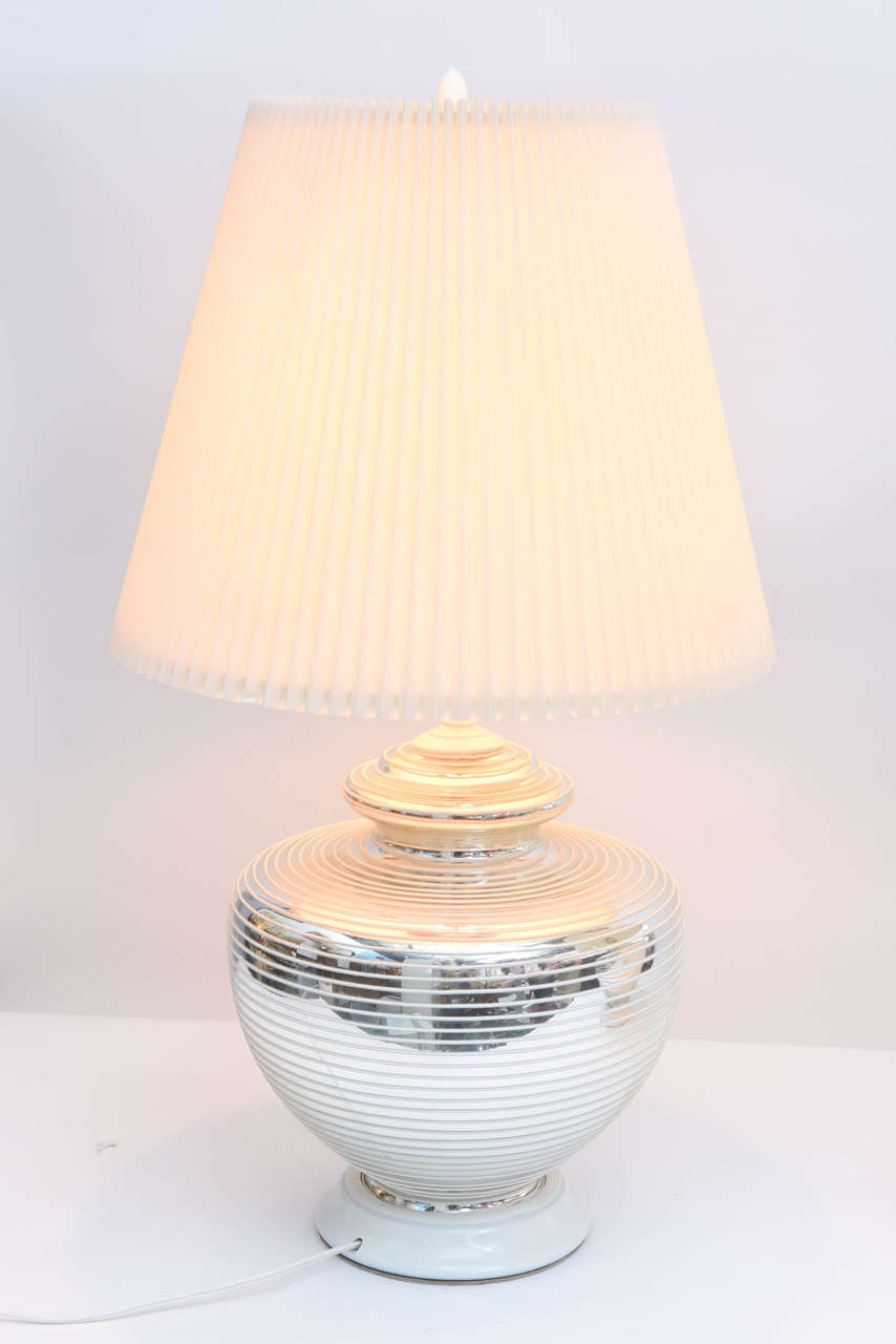 Pair of 1970s Mercury Glass Globe Table Lamps For Sale 3