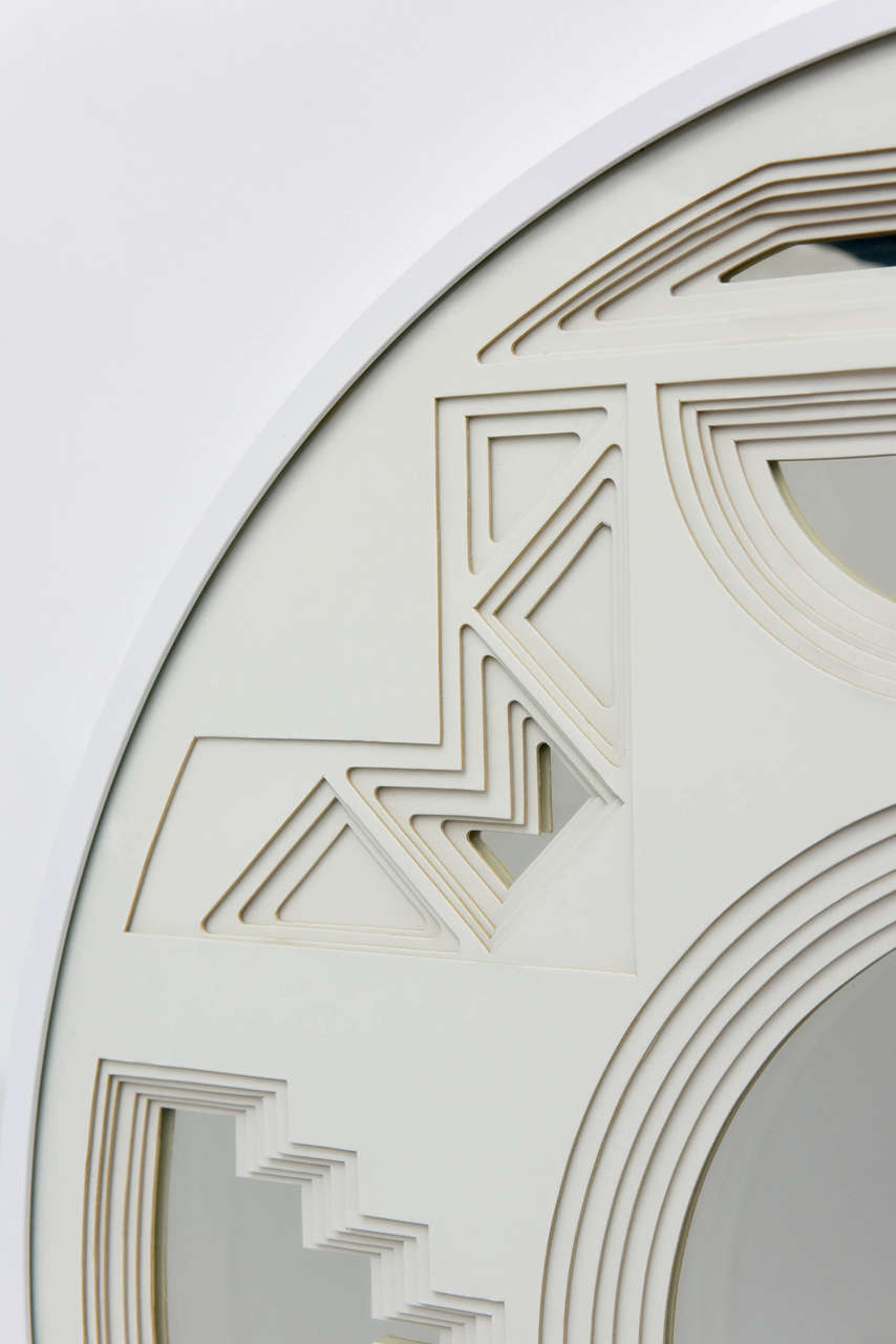 Round Three-Dimensional Six Layer Paper Wall Sculpture Mirror by Greg Copeland 1