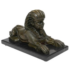French Patinated Bronze Reduction of a Sphinx, Joaquim Corierra