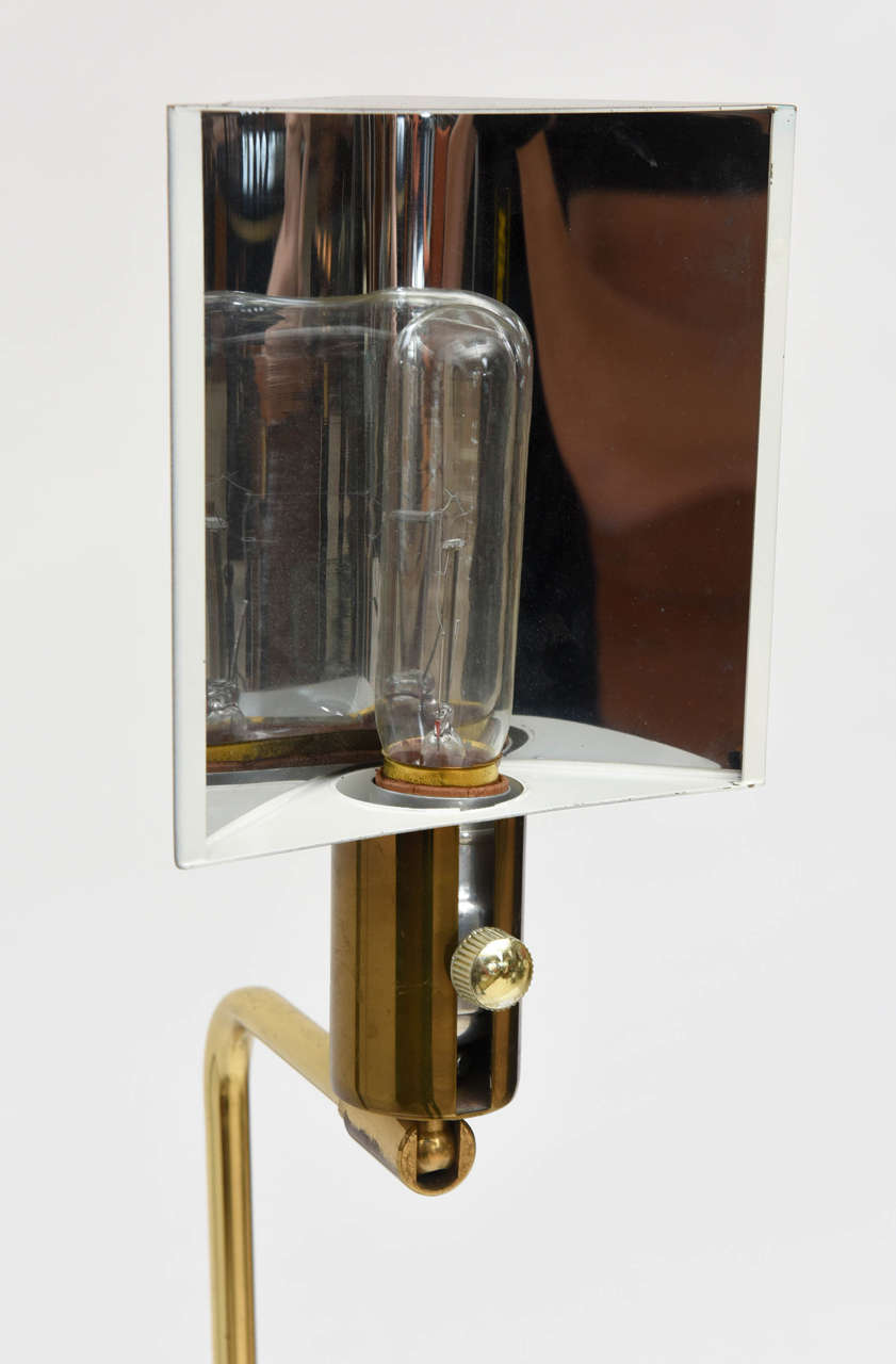 Late 20th Century Pair of Brass Adjustable Pharmacy Floor Lamps in the Style of Cedric Hartman
