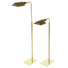 Pair of Brass Adjustable Pharmacy Floor Lamps in the Style of Cedric Hartman 5