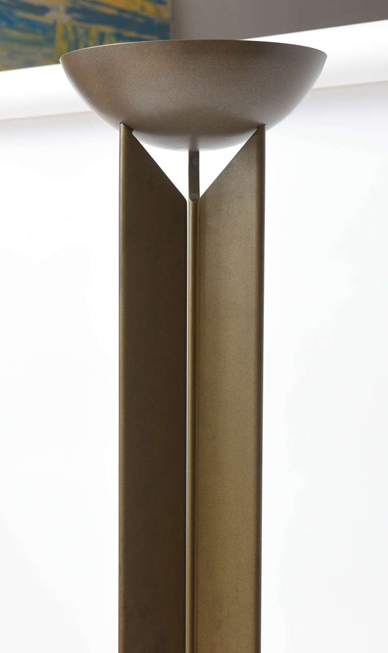 Mid-20th Century Pair of French Modern Bronzed Metal Torcheres