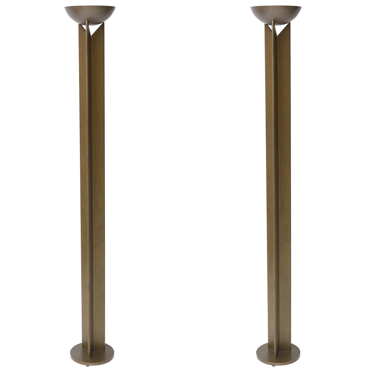 Pair of French Modern Bronzed Metal Torcheres
