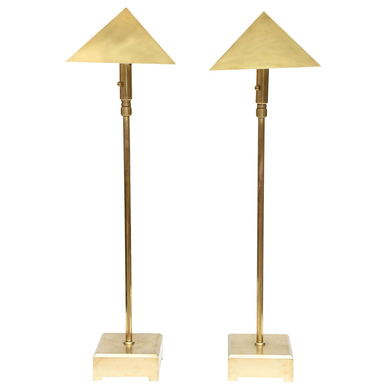 American Pair of Brass Adjustable Table or Floor Lamps, Chapman