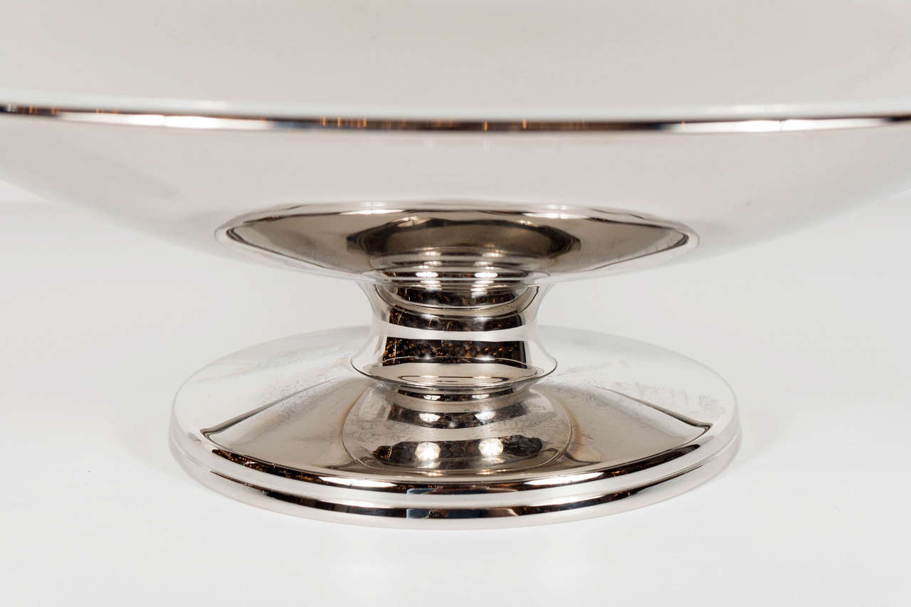 American Mid-Century Modernist Footed Bowl by Tommi Parzinger for Dorlyn Silversmiths
