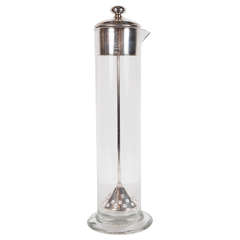 Exceptional and Rare Drinks Press in Glass and Silver Plate by Hermès