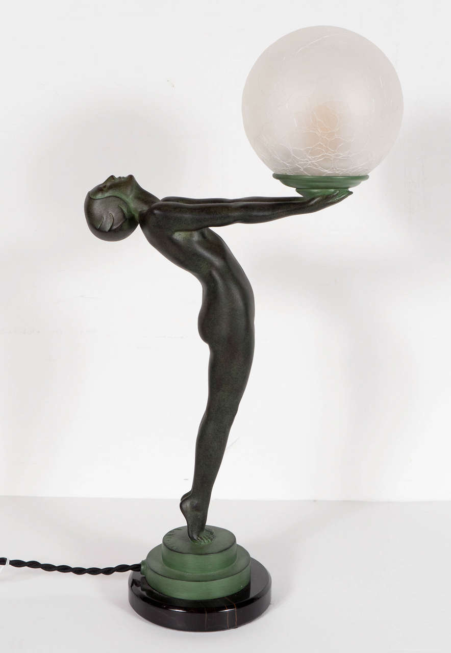 This Art Deco sculptural table or desk lamp is a one of a kind. Entitled 