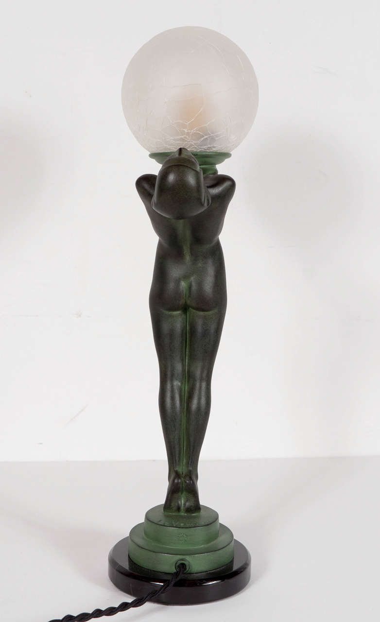 Stunning Art Deco Bronze and Marble Lamp 