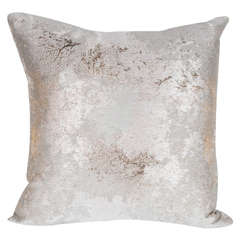 Custom Textured Silver and Pearl Metallic Pillow