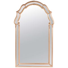 Vintage Stunning Mid-Century Modernist Gilt Mirror With Scroll Form Detailing