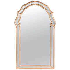 Stunning Mid-Century Modernist Gilt Mirror With Scroll Form Detailing 2