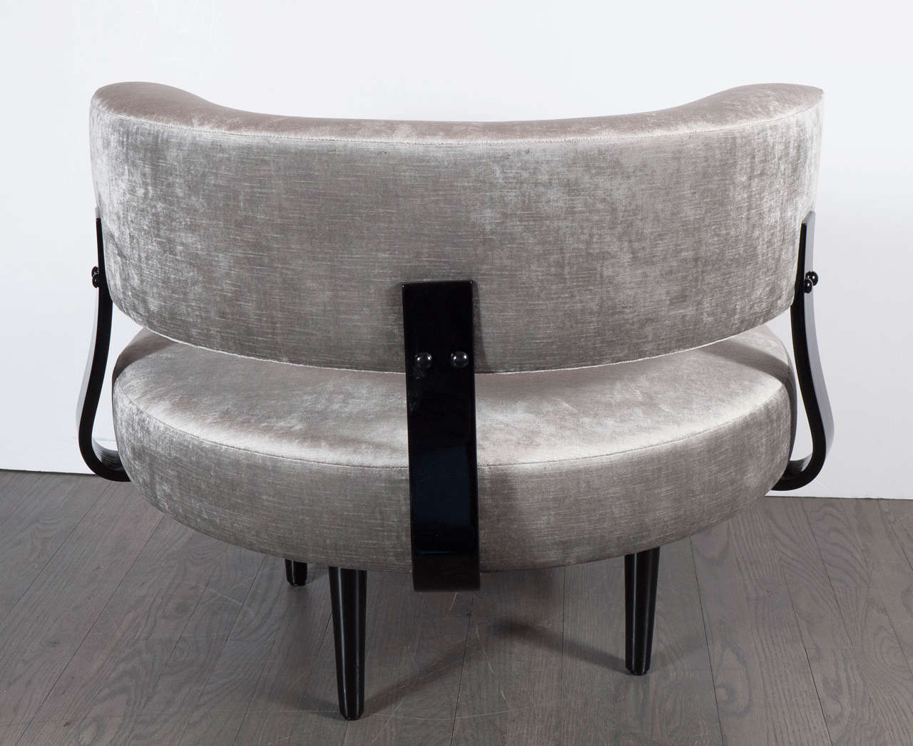 Outstanding Mid-Century Modernist Floating Klismos Back Swivel Chair 1