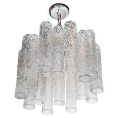 Mid-Century Modernist Handblown Murano
Ice Glass
Tube Chandelier by Doria Mid-Century Modernist Handblown Murano
Ice Glass
Tube Chandelier by Doria