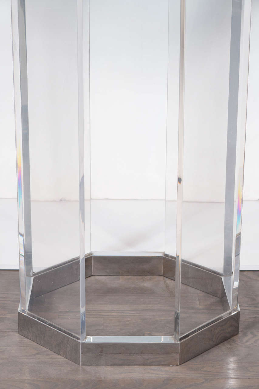 glass octagon dining table