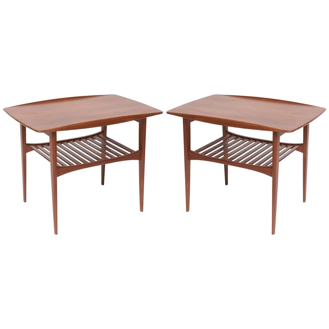 Pair of Teak End Tables by Tove and Edward Kindt-Larsen for John Stuart