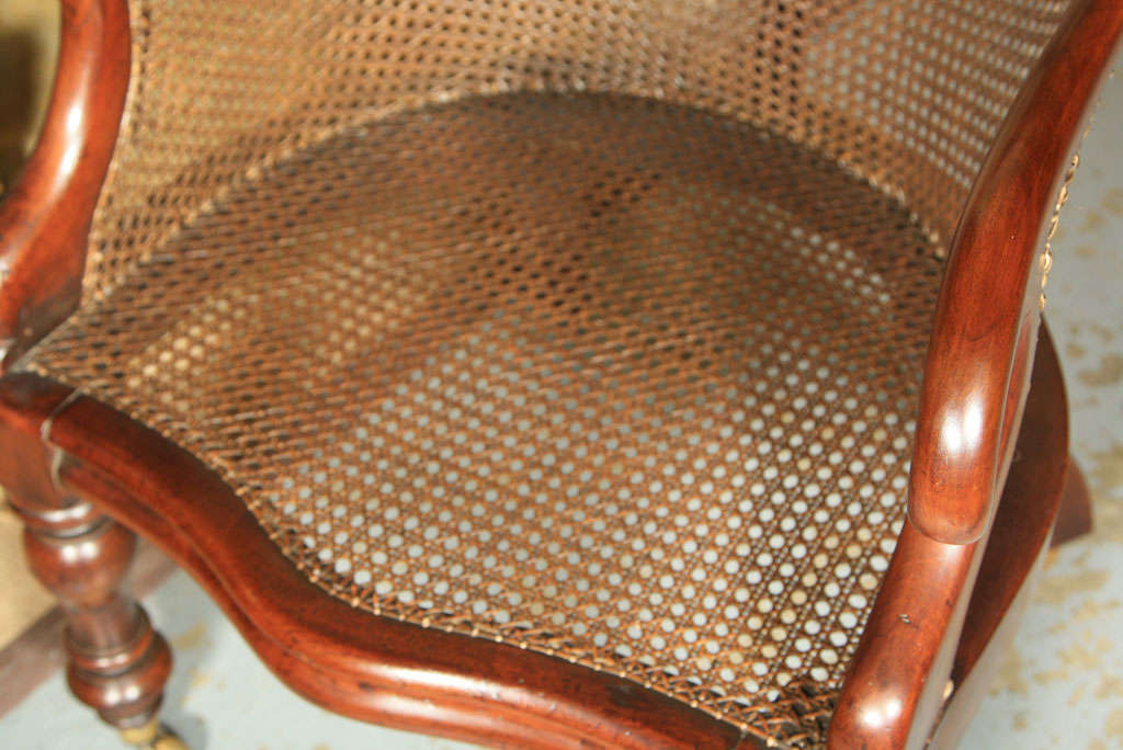 English Regency Caned Library Chair For Sale