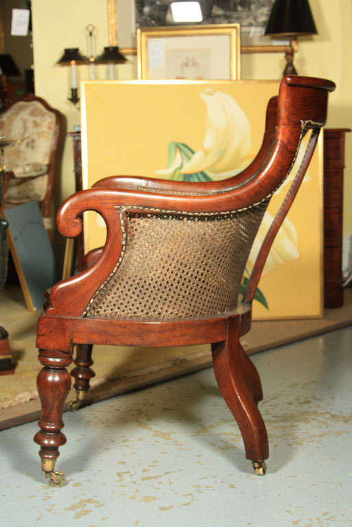 19th Century Regency Caned Library Chair For Sale