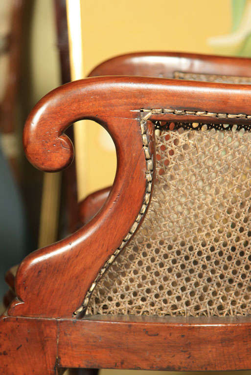19th Century Regency Caned Library Chair