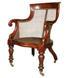 Antique Regency Caned Library Chair