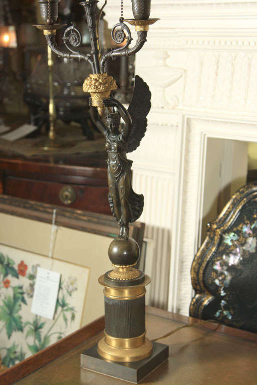 French Empire Candelabra Mounted as Lamps For Sale 2