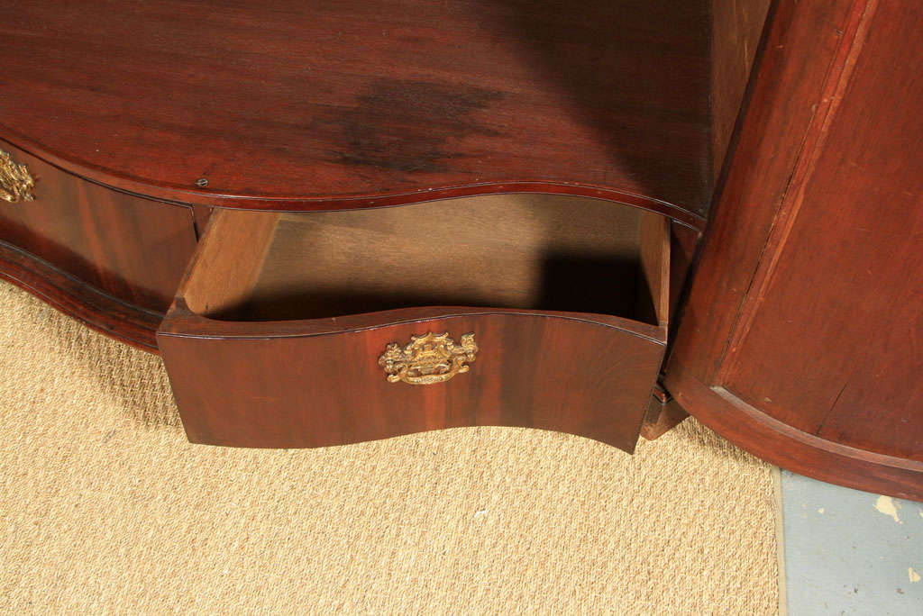 English Serpentine Front Clothes Press For Sale 4