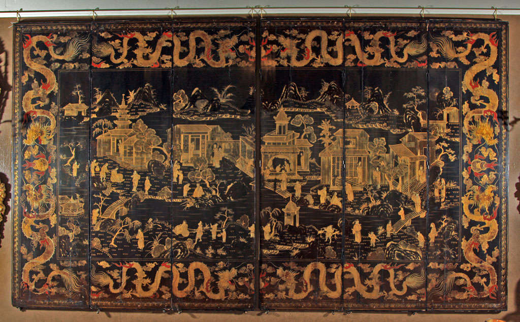Chinese Export Six Panel Screen