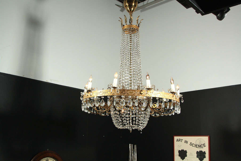 Pair of French Beaded Chandeliers For Sale 1