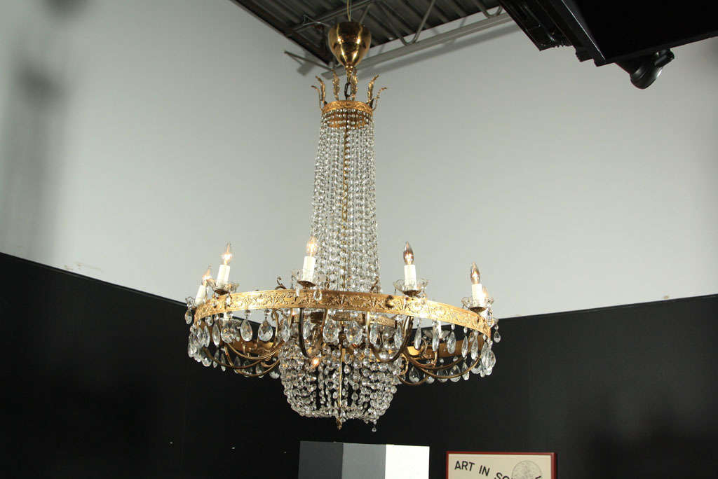 Pair of French Beaded Chandeliers For Sale 4