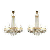 Pair of French Beaded Chandeliers