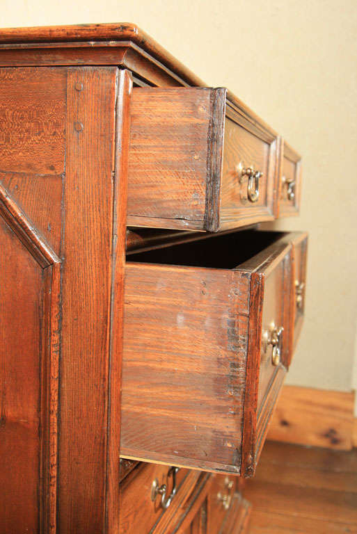 Oak English Jacobean Revival Chest of Drawers For Sale