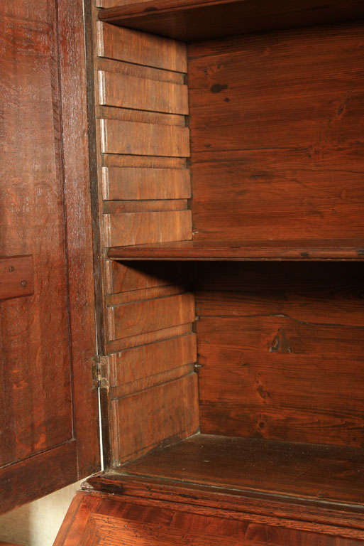 George III English Slant Front Bureau Bookcase / Secretary