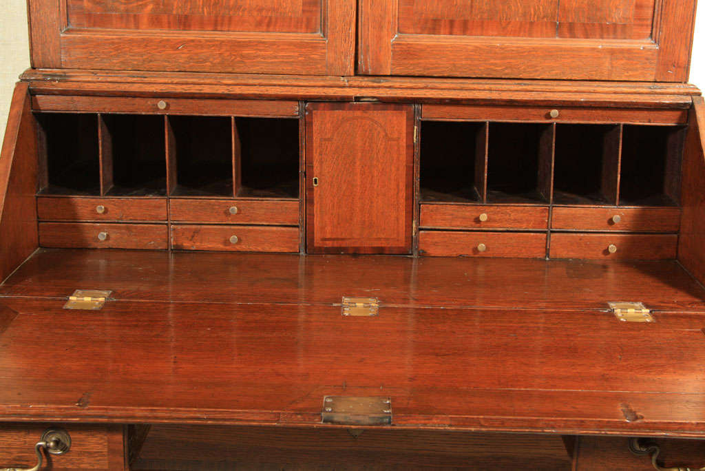 18th Century and Earlier English Slant Front Bureau Bookcase / Secretary
