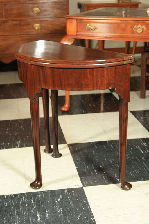 English, Mahogany Flip Top Demilune Table