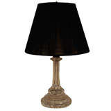 Antique Irish Cut-Crystal Column Lamp, c. 1875