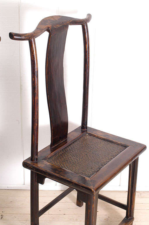 Chinese Pair of Yoke Back Side Chairs
