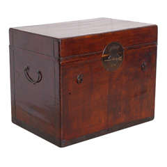 Antique Leather Trunk, 19th C