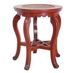 Antique Red Lacquer Stool