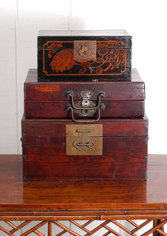 19th Century Group of Chinese Document Boxes
