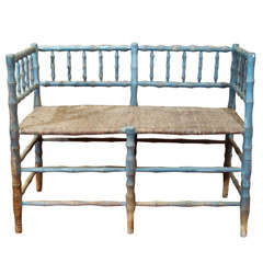Antique Simply Blue Settee