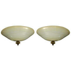 Vintage very large pair of Murano ceiling fixtures