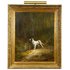 Lovely portrait of a dog, framed oil on canvas 3